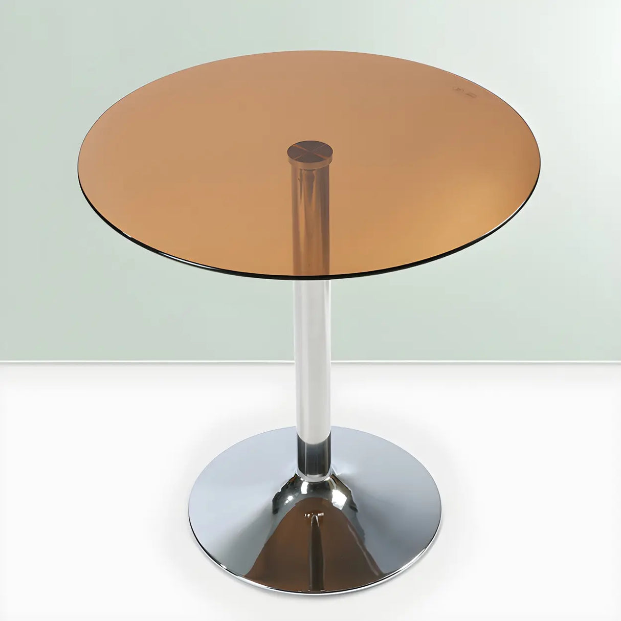 Minimalist Round Glass Black Scratch Resistant Dining Table Image - 14