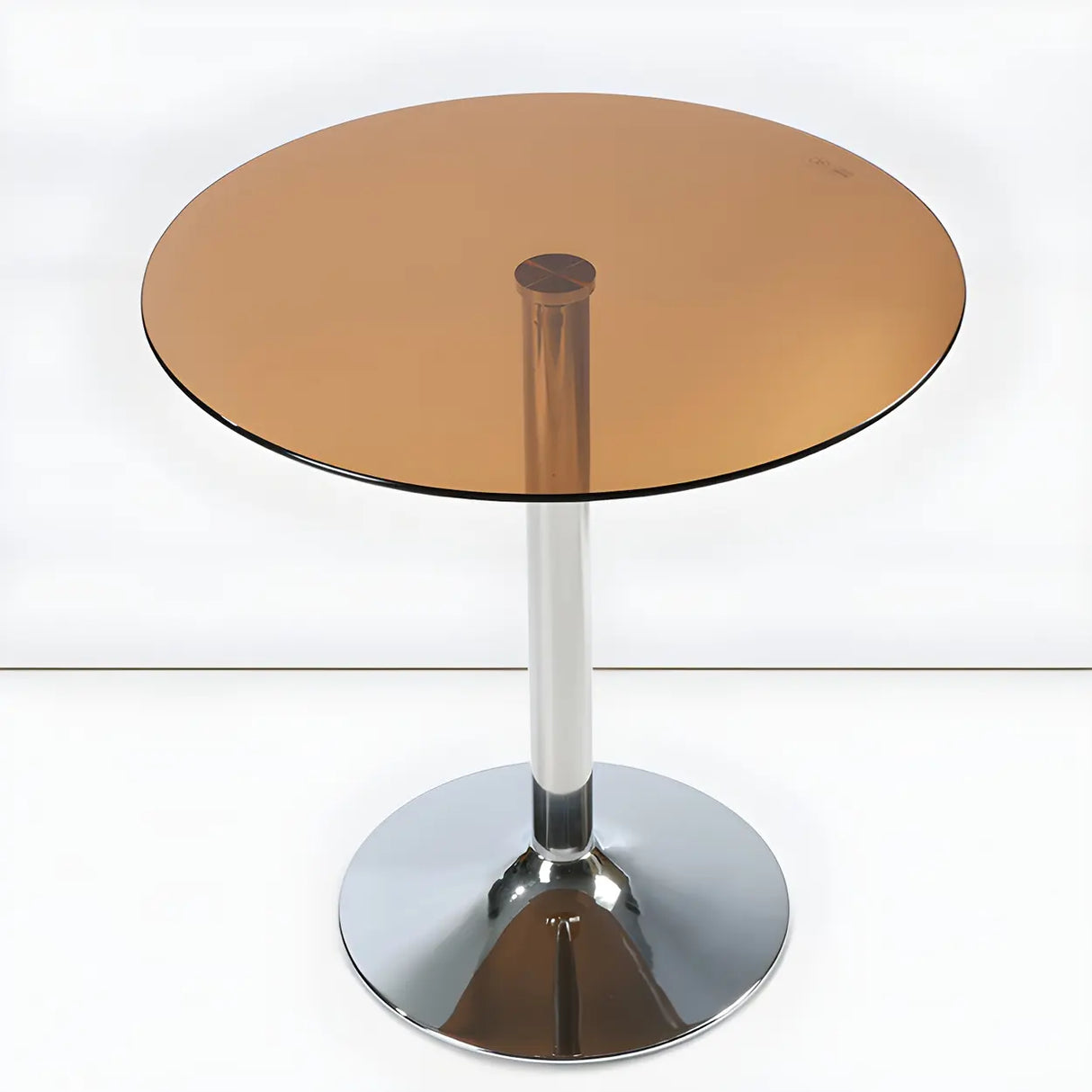 Minimalist Round Glass Black Scratch Resistant Dining Table Image - 16