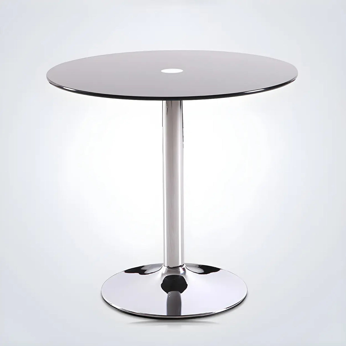 Minimalist Round Glass Black Scratch Resistant Dining Table Image - 6