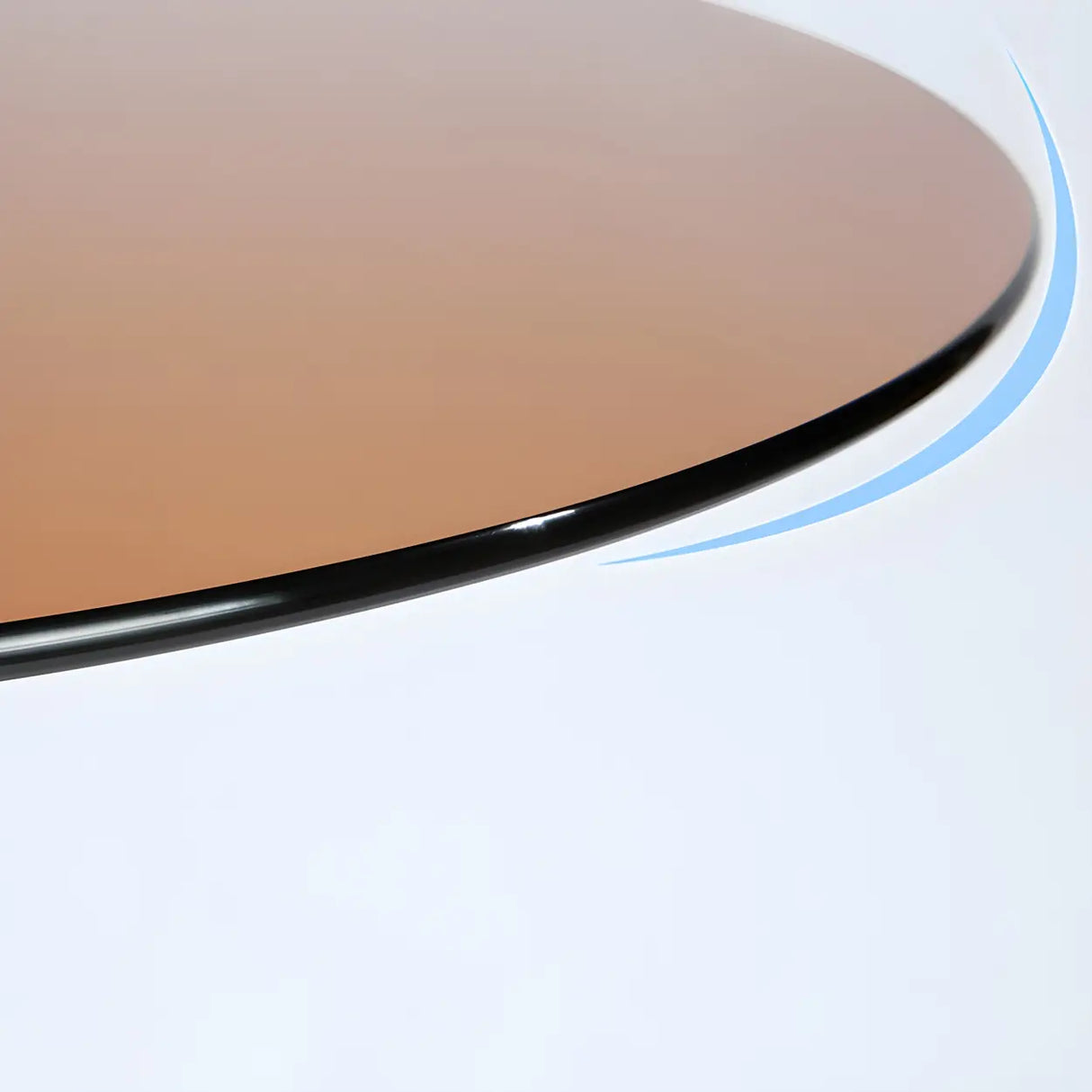 Minimalist Round Glass Black Scratch Resistant Dining Table Image - 8