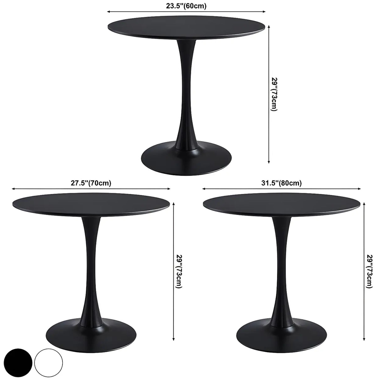 Minimalist Round White Wood Scratch Resistant Dining Table Image - 10