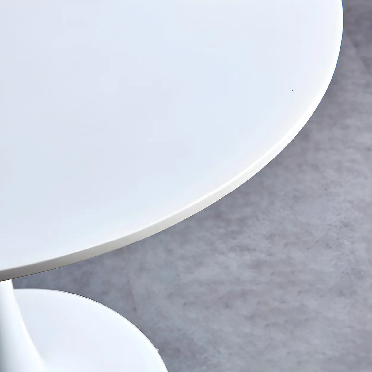 Minimalist Round White Wood Scratch Resistant Dining Table Image - 6