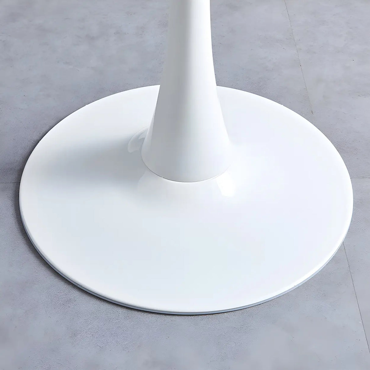 Minimalist Round White Wood Scratch Resistant Dining Table Image - 8