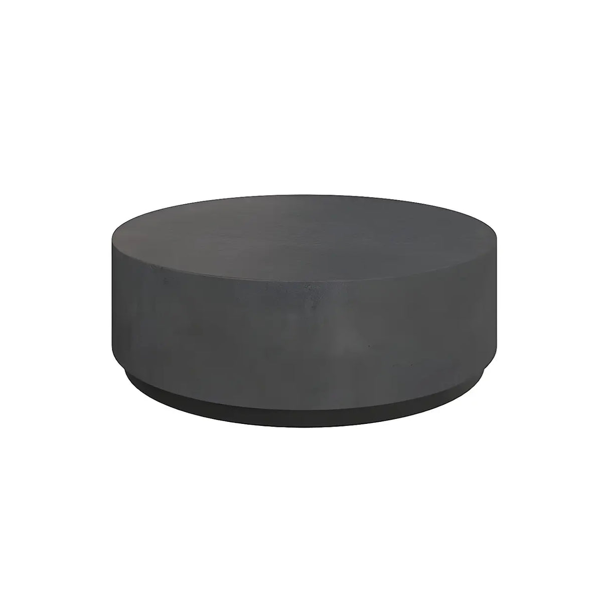Minimalist Round Wood Top Metal Base Coffee Table Image - 2