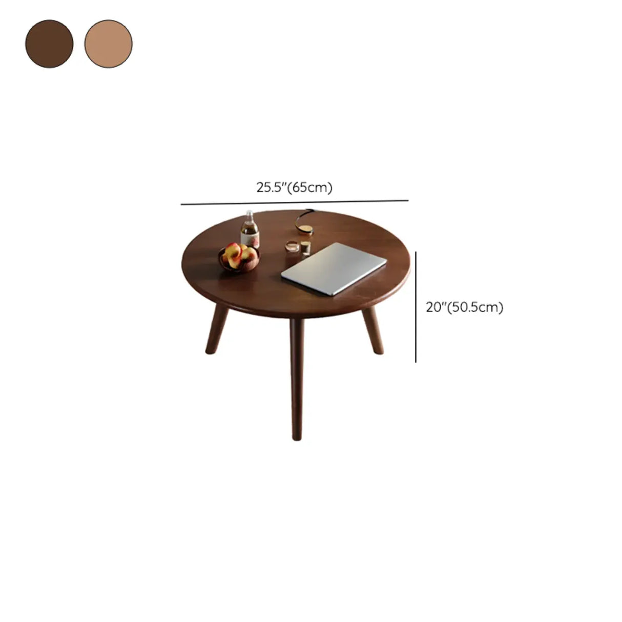 Minimalist Small Round Wood Three Leg Coffee Table