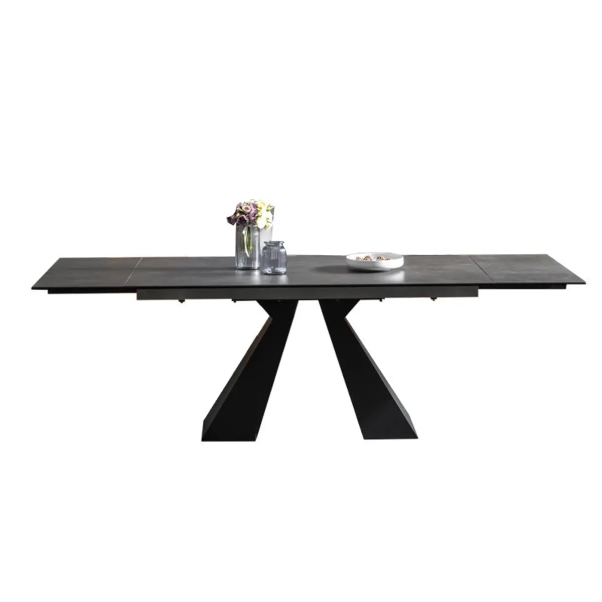 Minimalist Smoke Slate Rectangular Dining Table Grey Image - 5