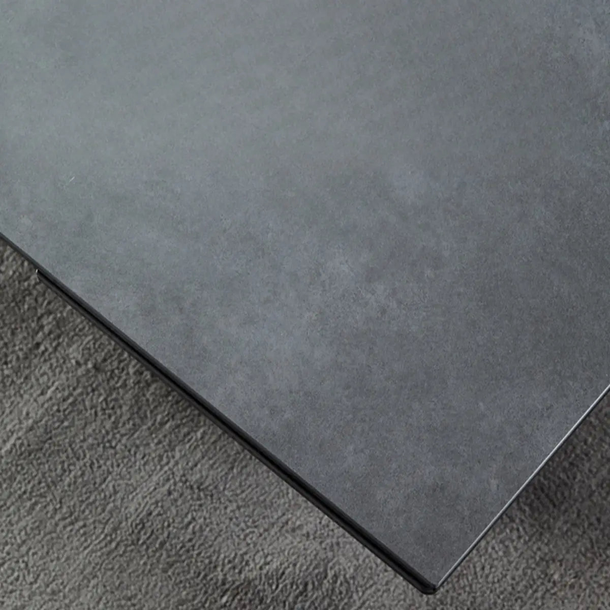 Minimalist Smoke Slate Rectangular Dining Table Grey Image - 7