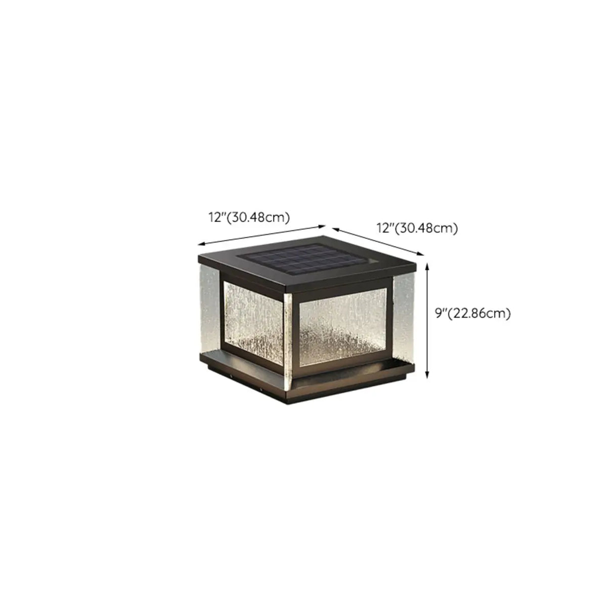 Minimalist Solar Rectangle Black Outdoor Table Lamp Image - 14