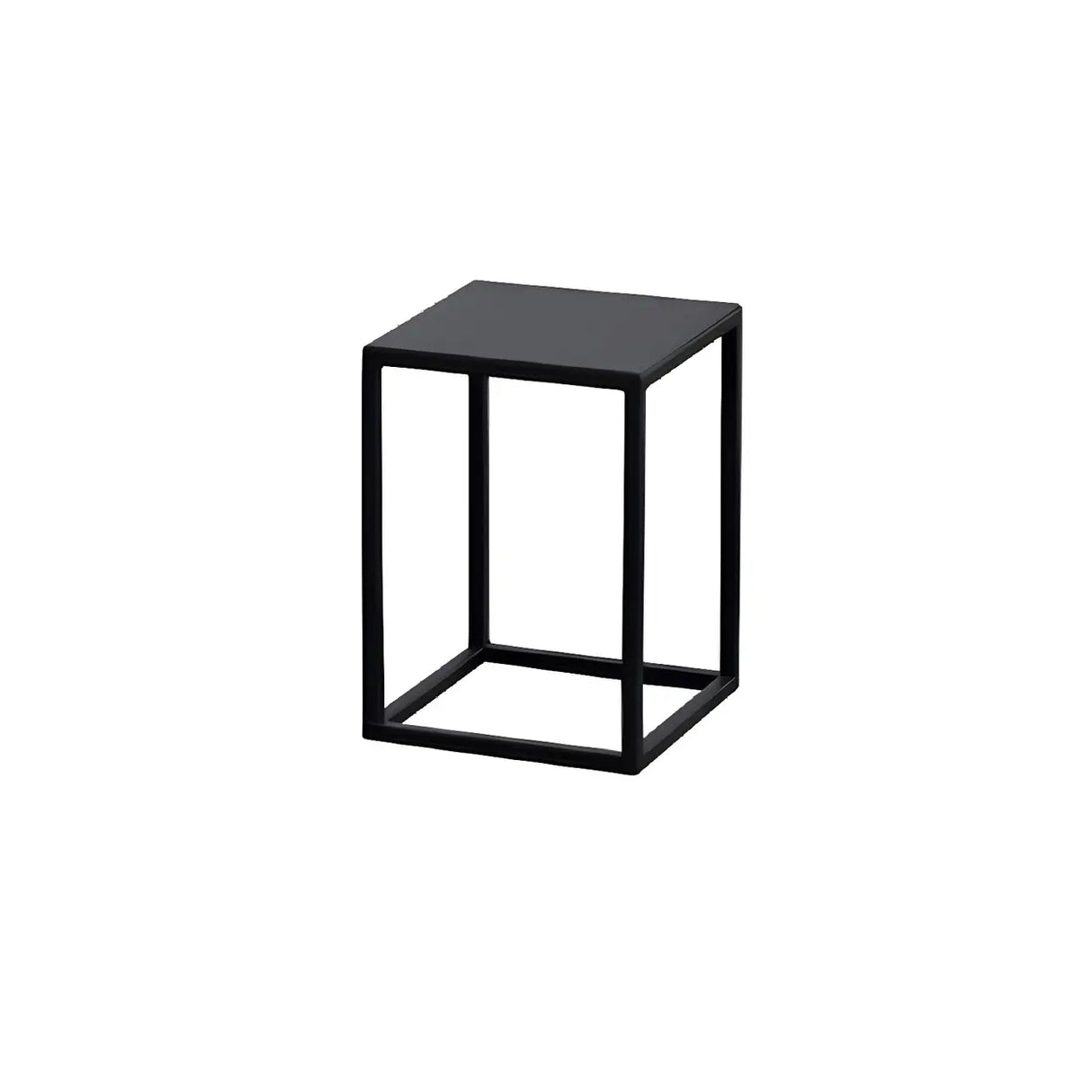 Minimalist Square 1 Tier Metal Frame Black Plant Stand Image - 10