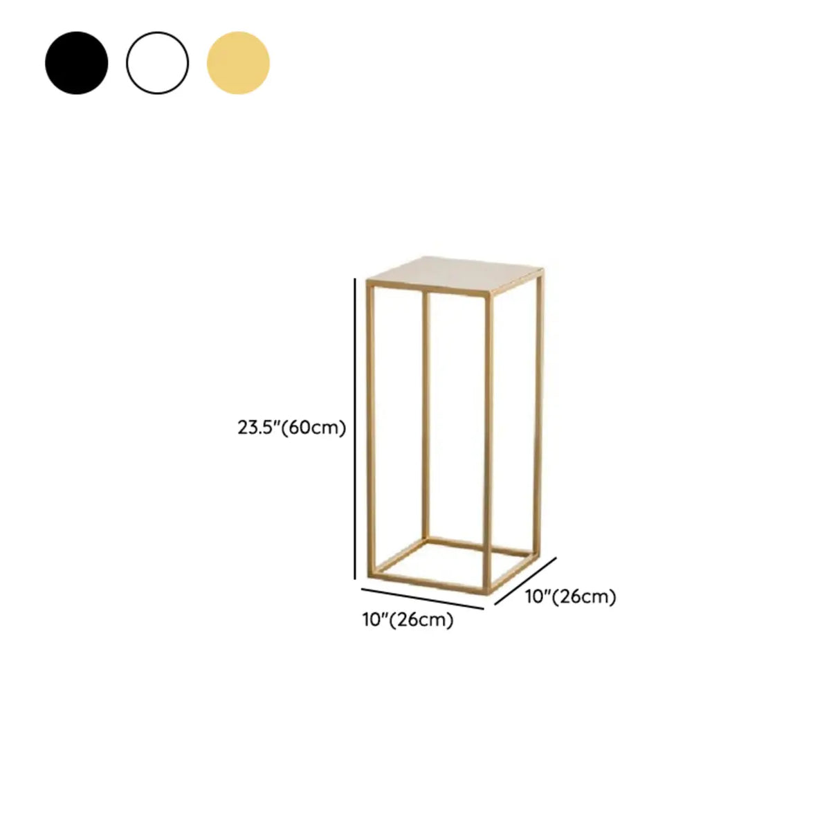 Minimalist Square 1 Tier Metal Frame Black Plant Stand Image - 24
