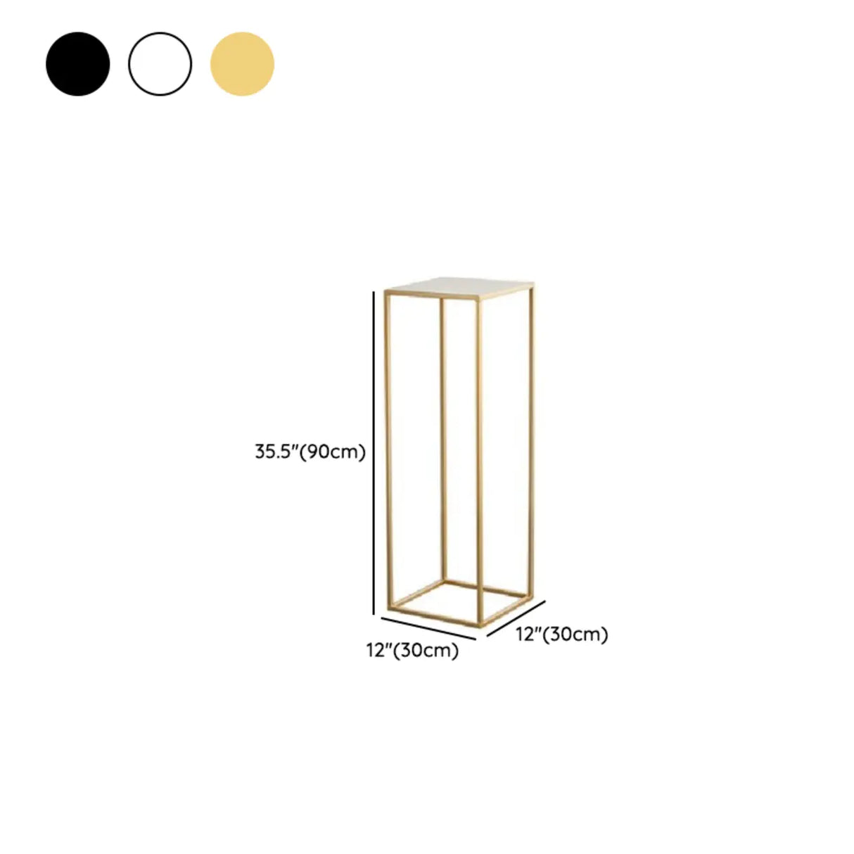 Minimalist Square 1 Tier Metal Frame Black Plant Stand Image - 25