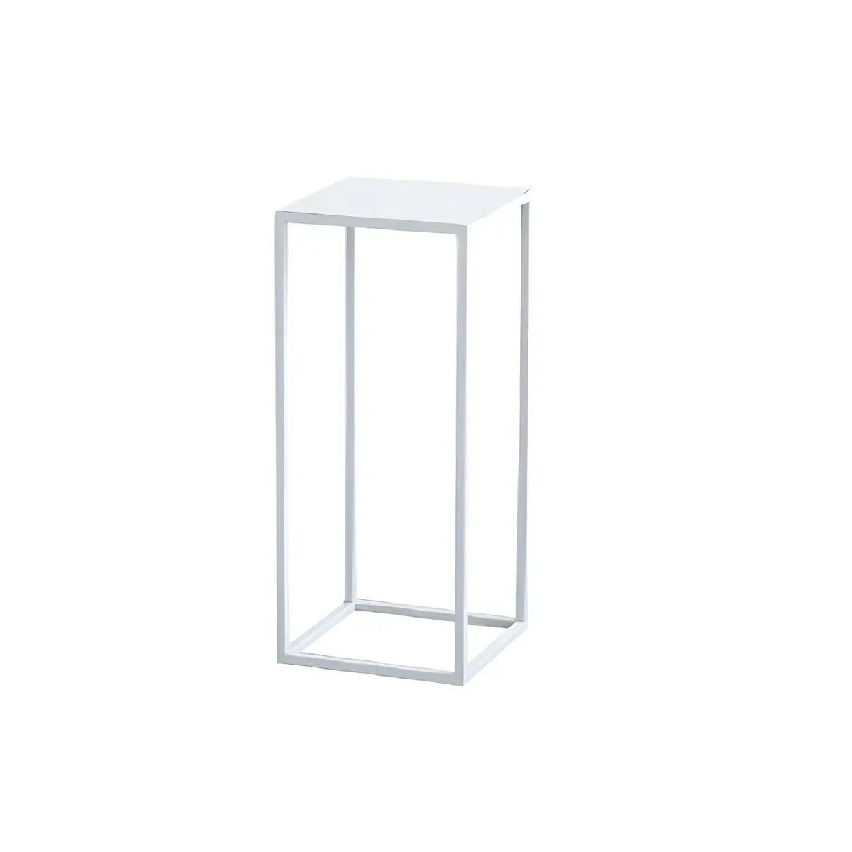 Minimalist Square 1 Tier Metal Frame Black Plant Stand Image - 2