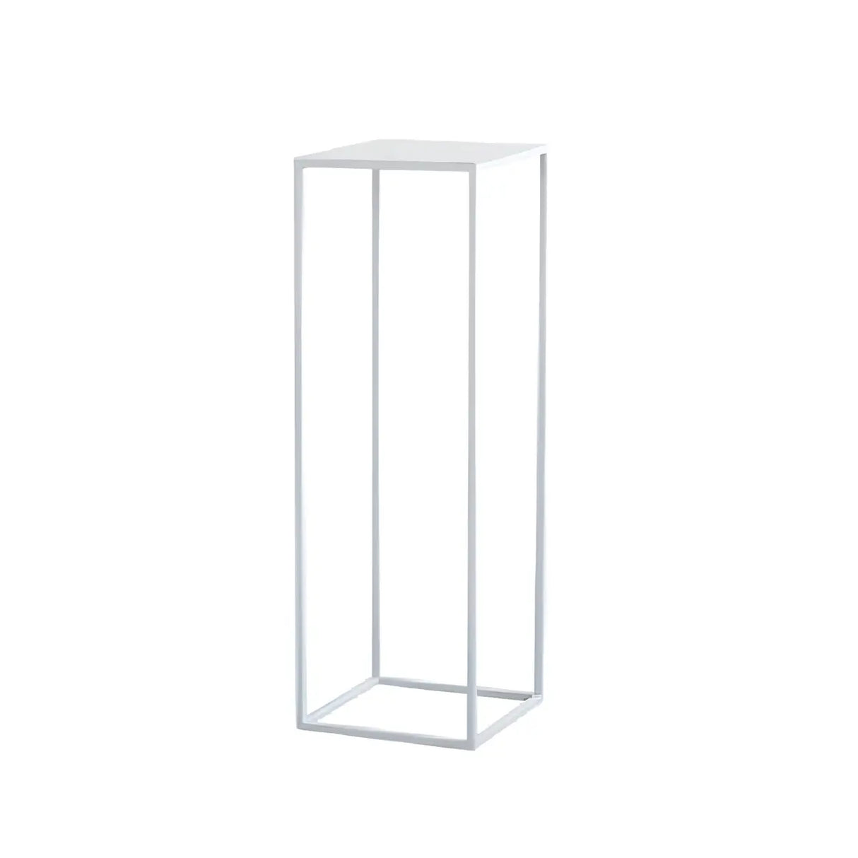 Minimalist Square 1 Tier Metal Frame Black Plant Stand Image - 4