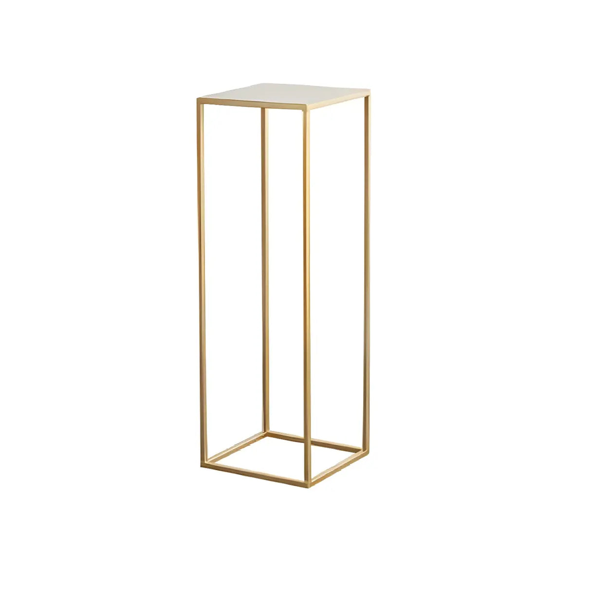 Minimalist Square 1 Tier Metal Frame Black Plant Stand Image - 9