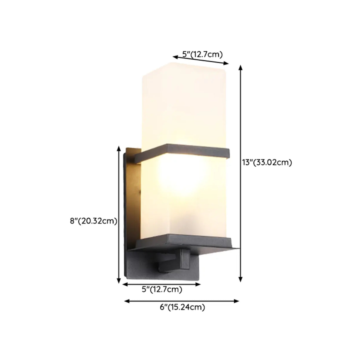 Minimalist Square Black Metal Outdoor LED Wall Light