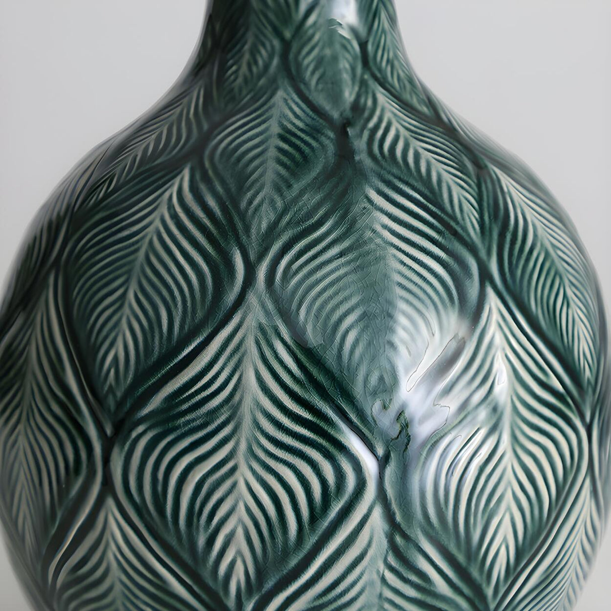 Minimalist Square Fabric Shade Ceramic Base Table Lamp Image - 10