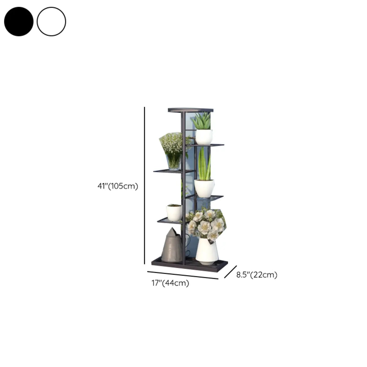 Minimalist Square Metal Multi-Tier Plant Stand White