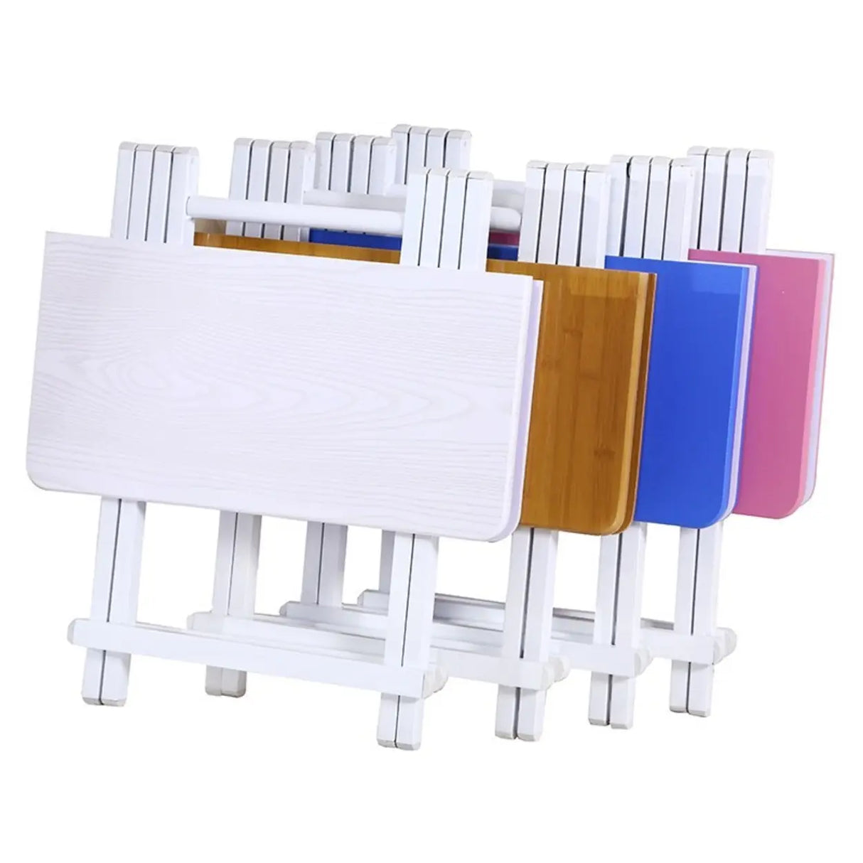 Minimalist Square Wood White Folding Dining Table Image - 10