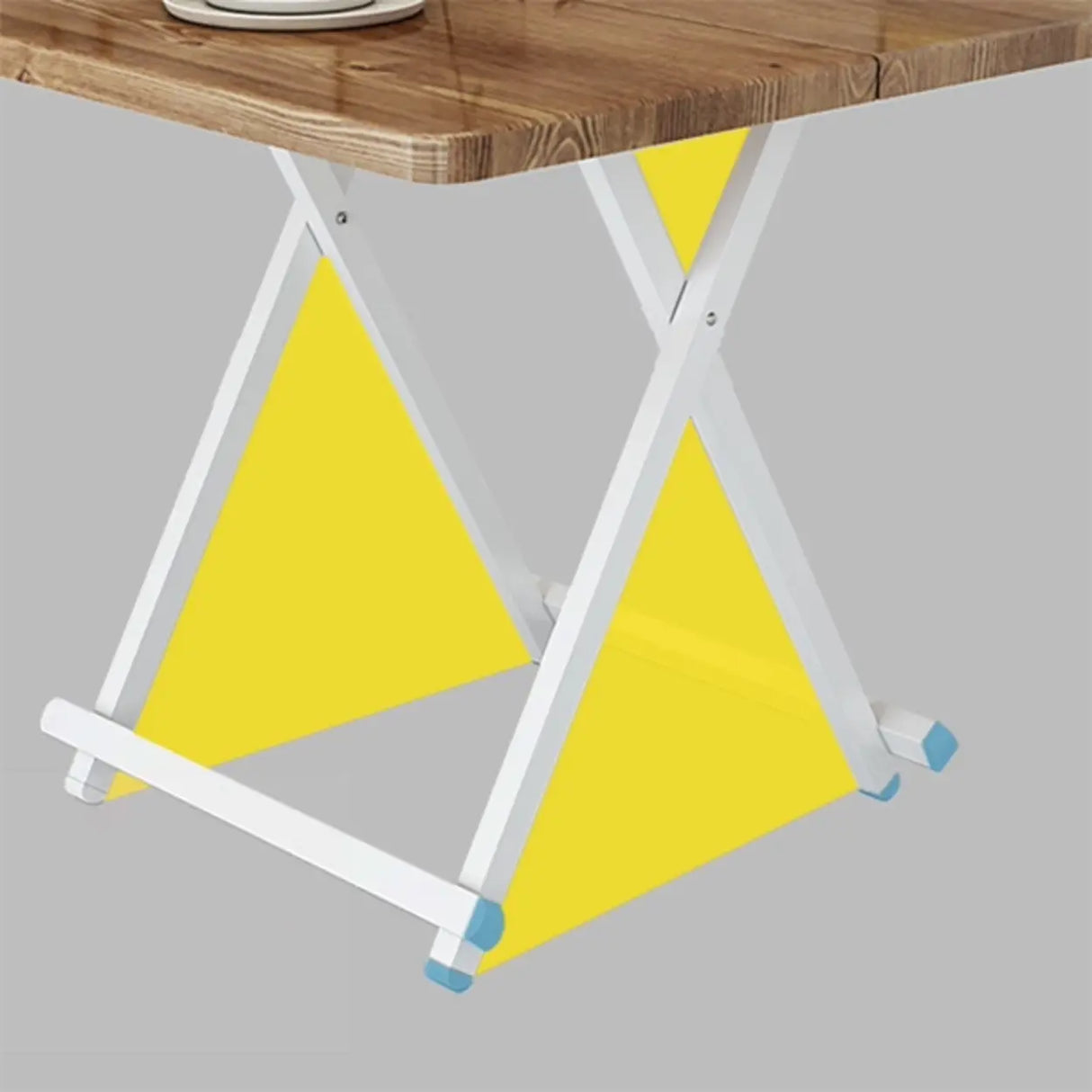 Minimalist Square Wood White Folding Dining Table Image - 16