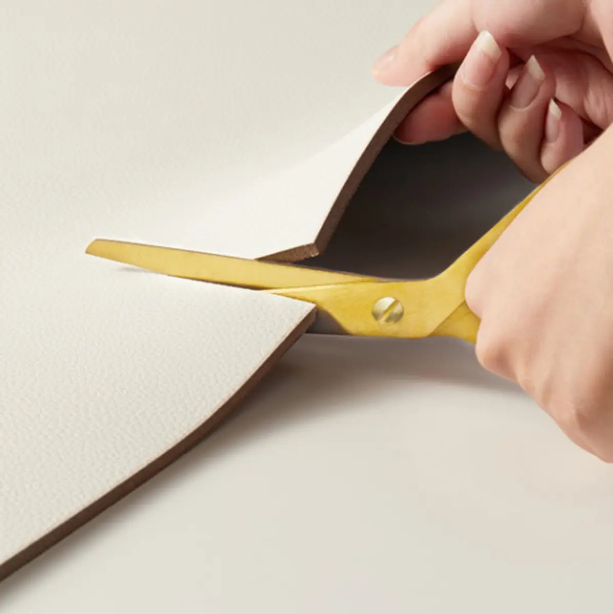 Minimalist Striped Pattern Vinyl Apricot Area Rug Image - 11