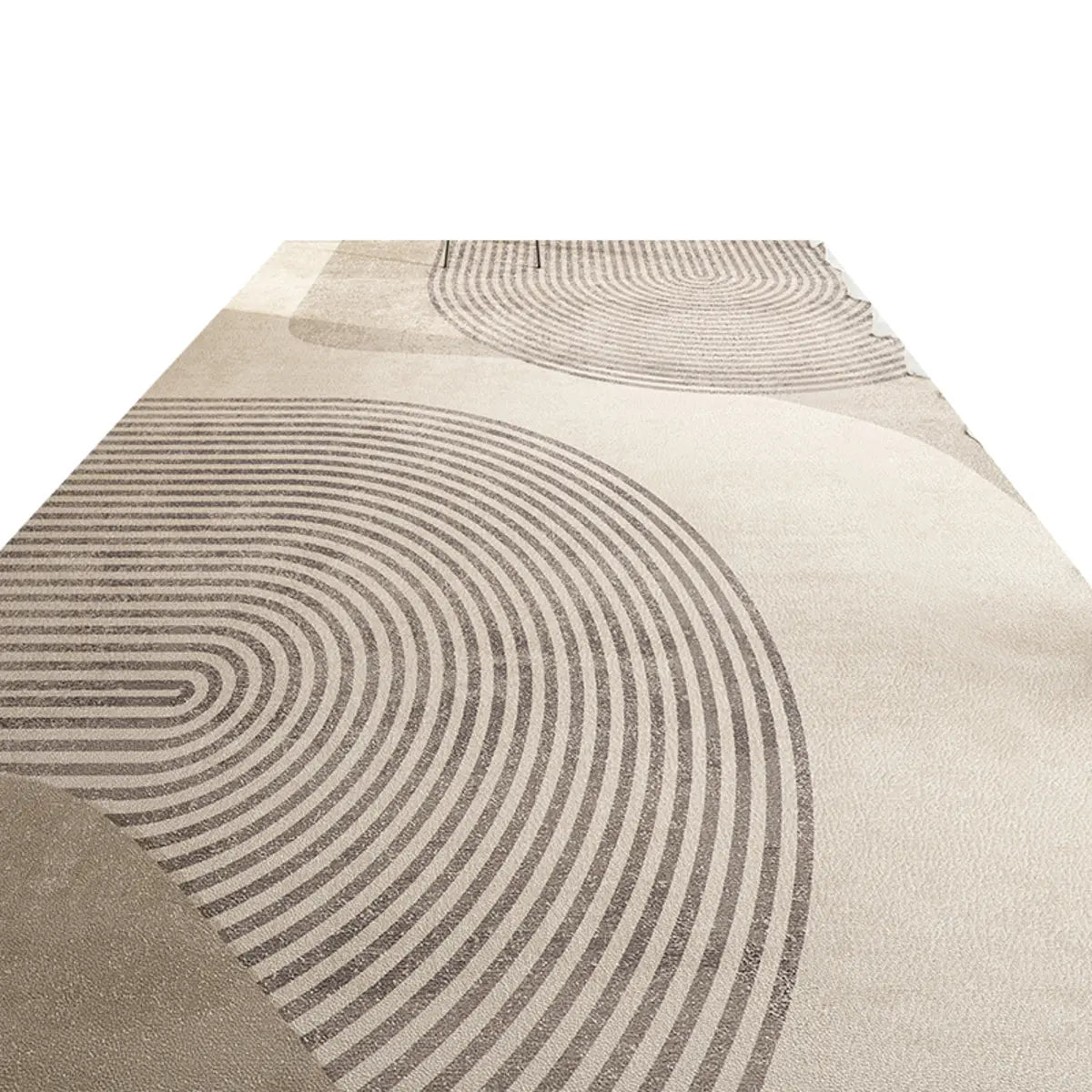 Minimalist Striped Pattern Vinyl Apricot Area Rug Image - 5