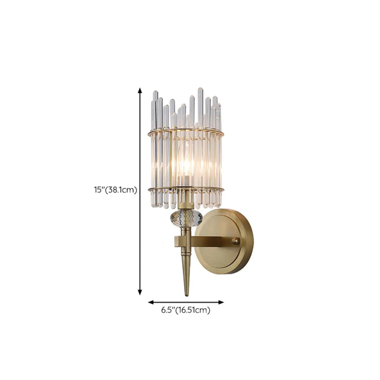 Minimalist Transparent Glass Gold Metal Wall Sconce