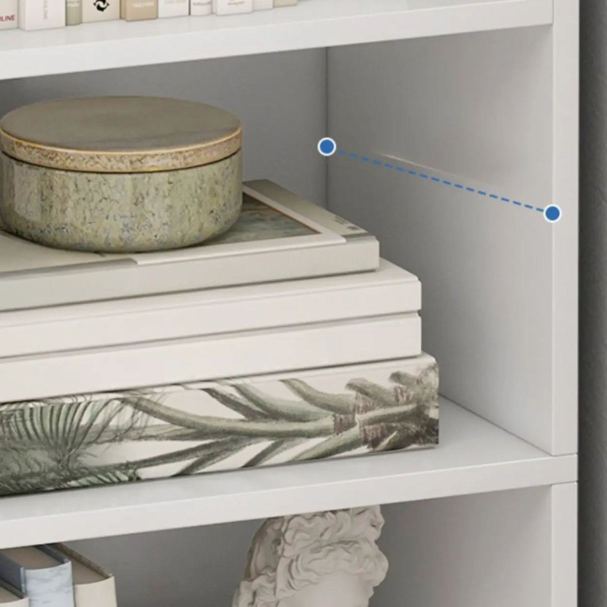 Minimalist Vertical Corner Wood Narrow Bookcase White Image - 18