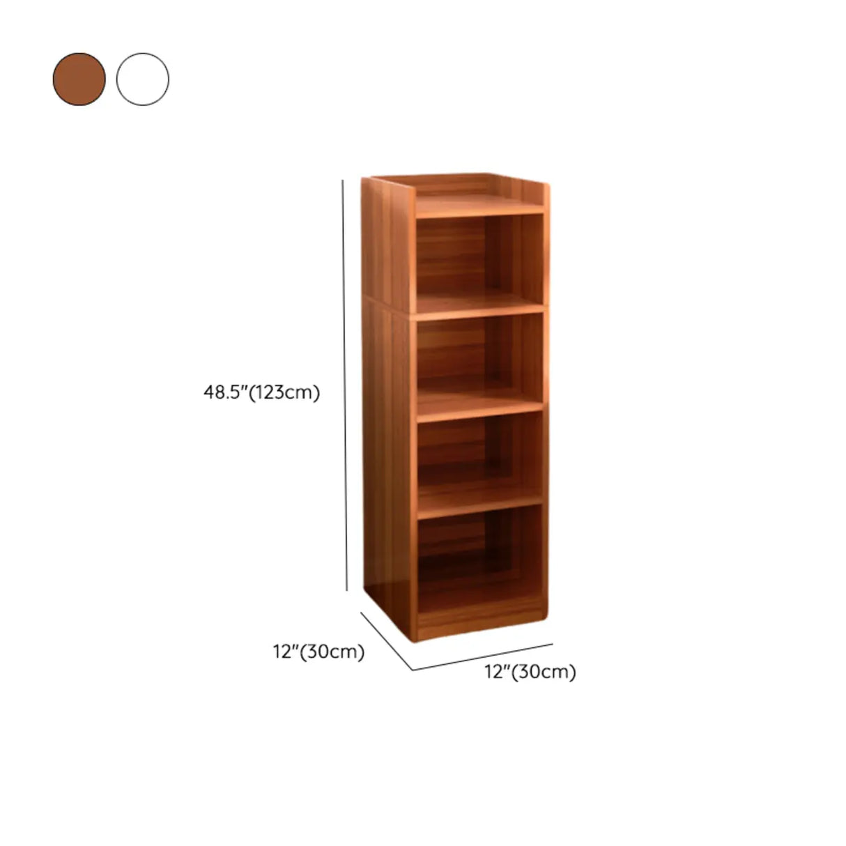 Minimalist Vertical Corner Wood Narrow Bookcase White Image - 25