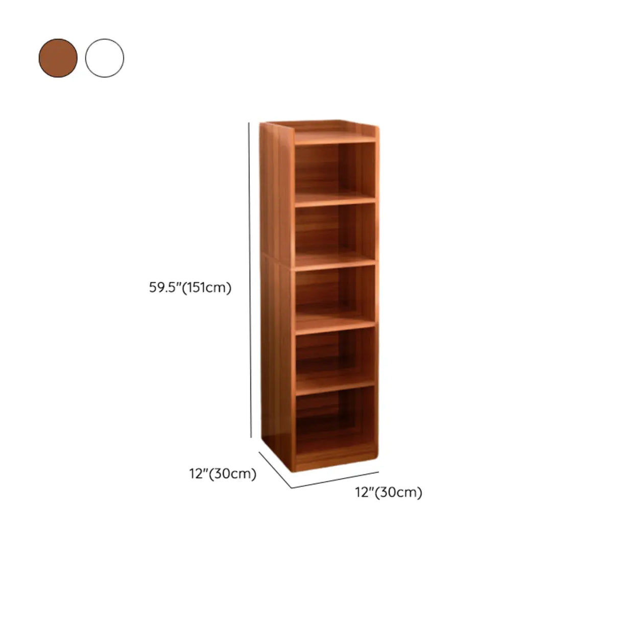 Minimalist Vertical Corner Wood Narrow Bookcase White Image - 26