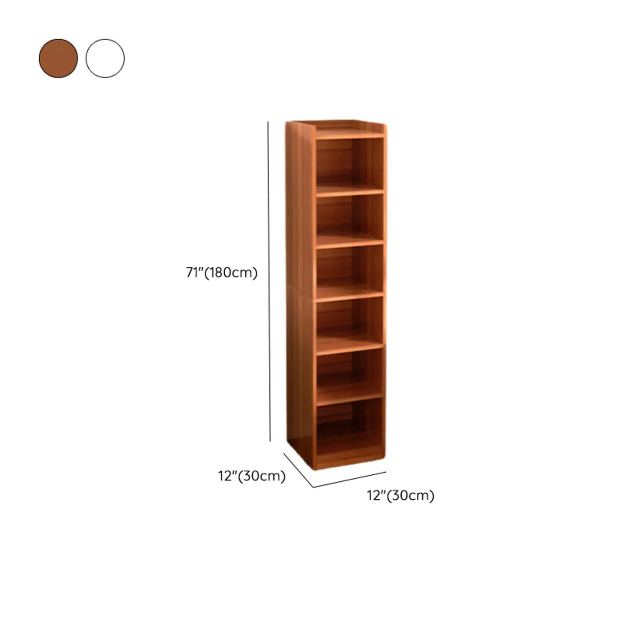 Minimalist Vertical Corner Wood Narrow Bookcase White Image - 27