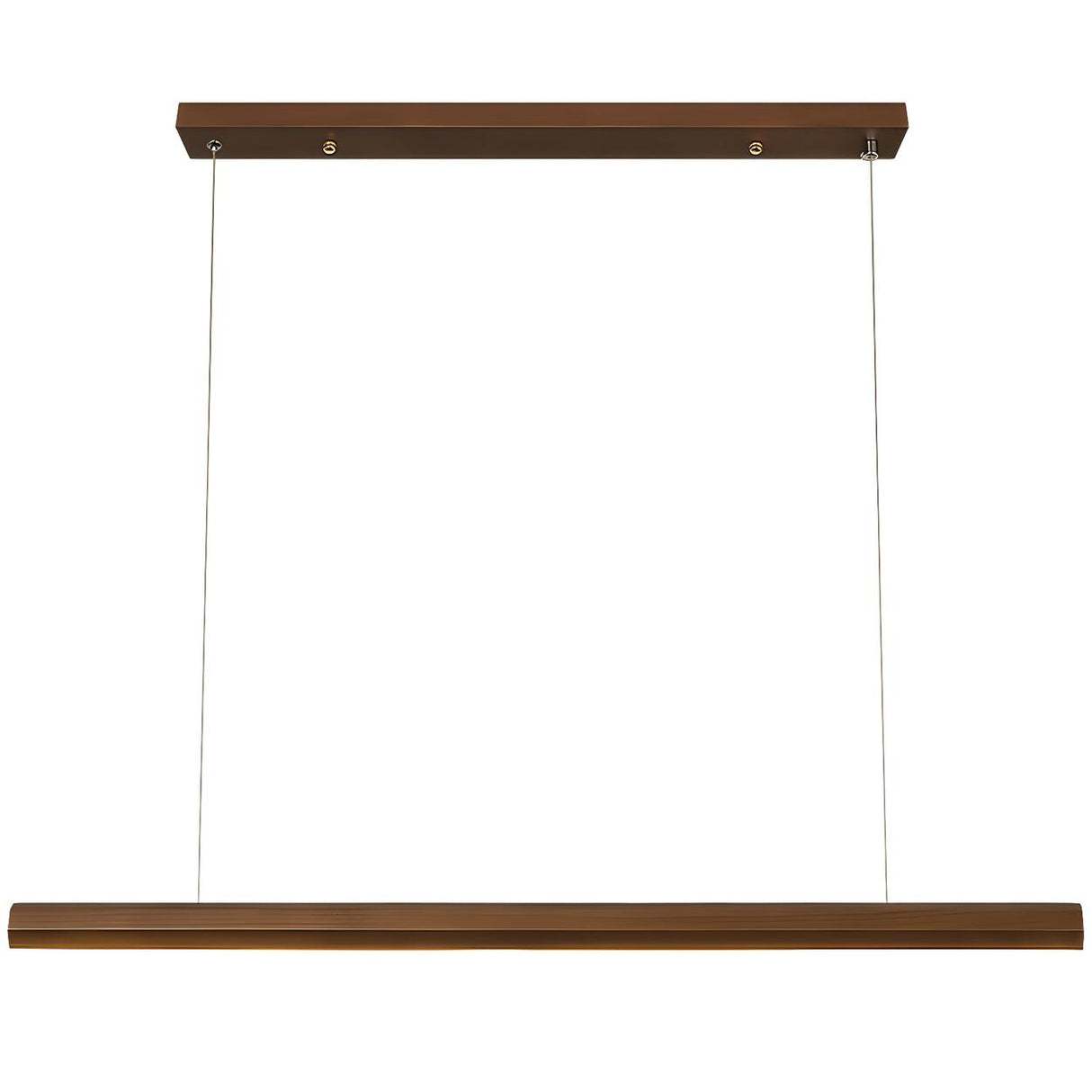 Minimalist Walnut Wooden Linear Island Pendant Light Image - 10