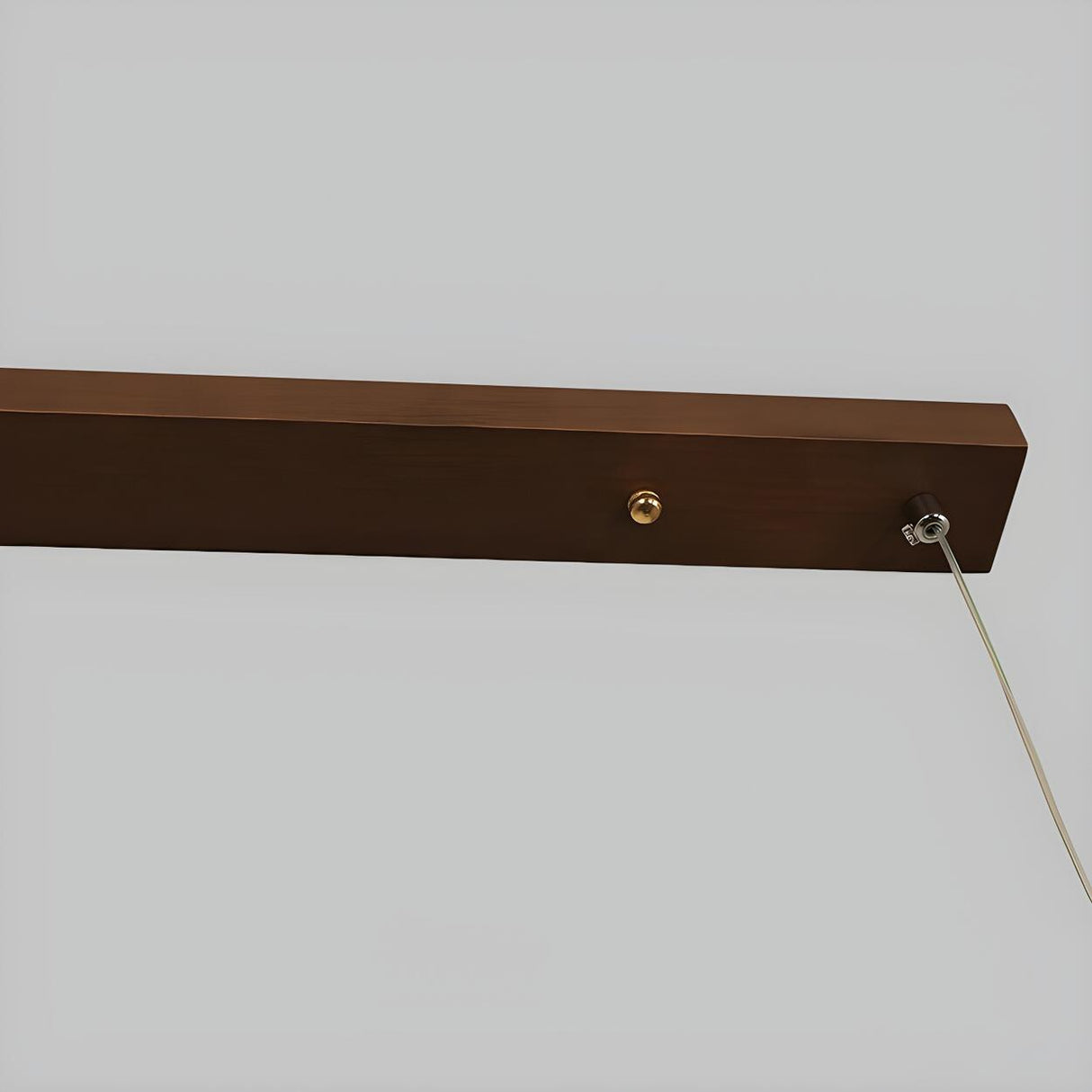 Minimalist Walnut Wooden Linear Island Pendant Light Image - 13