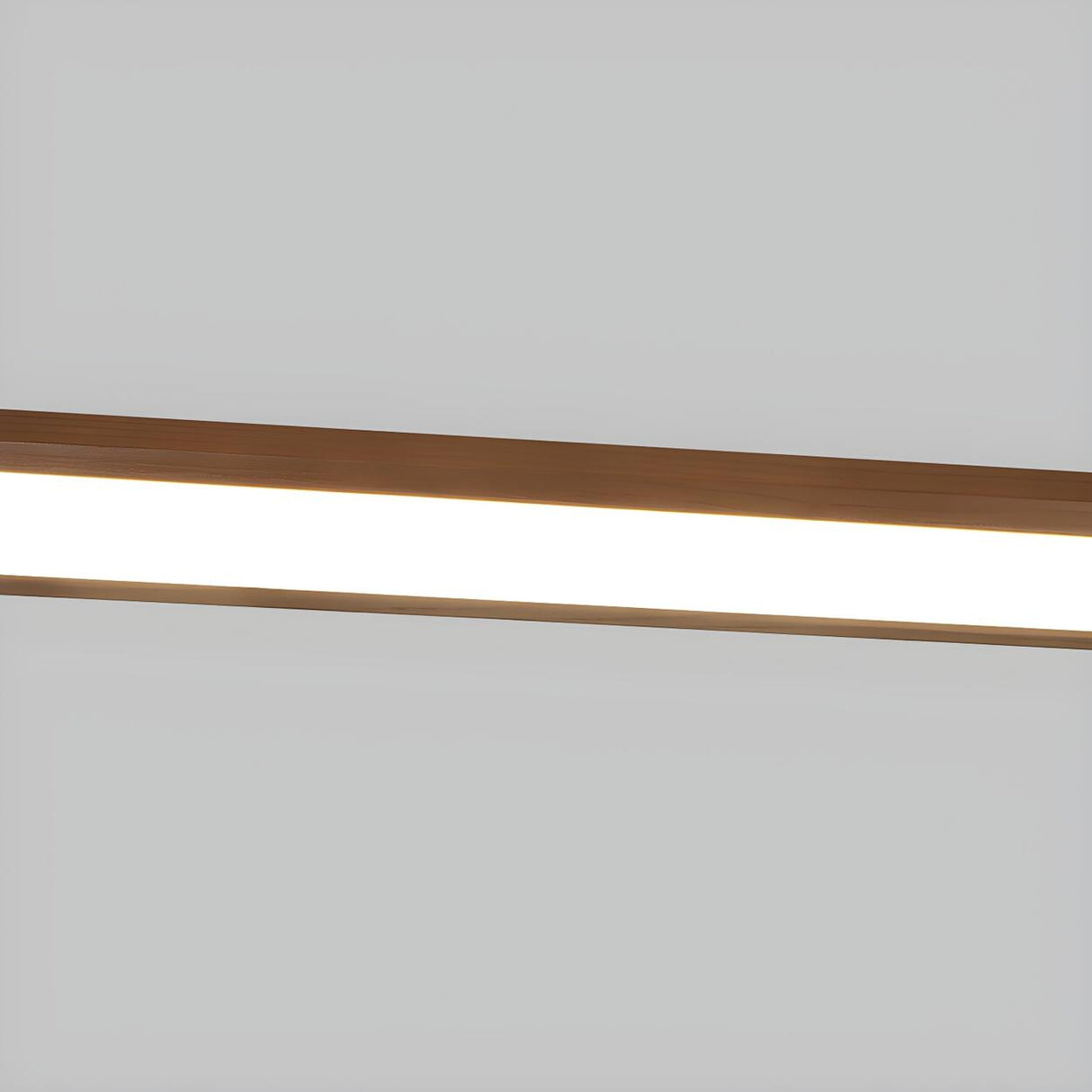 Minimalist Walnut Wooden Linear Island Pendant Light Image - 14