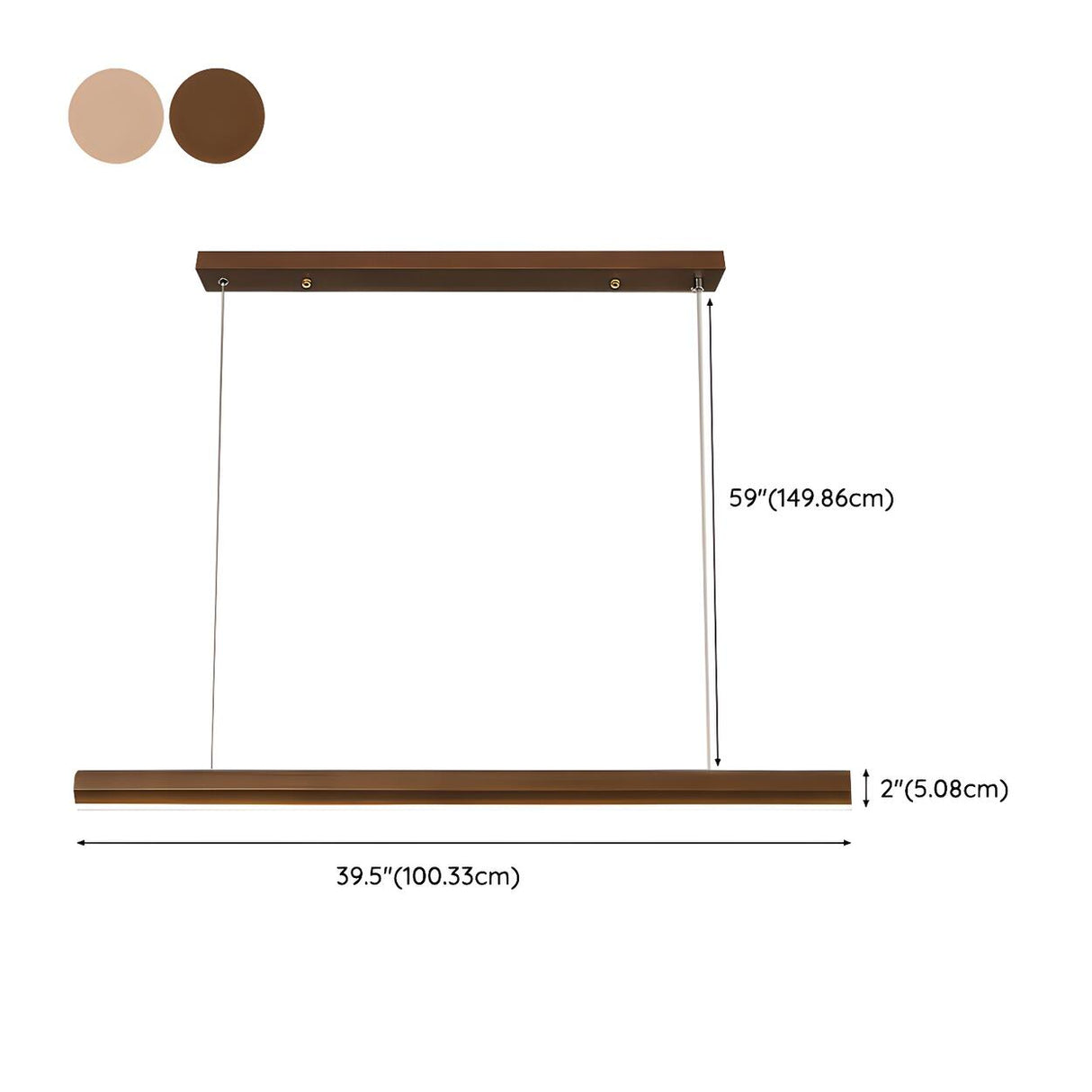 Minimalist Walnut Wooden Linear Island Pendant Light Image - 21