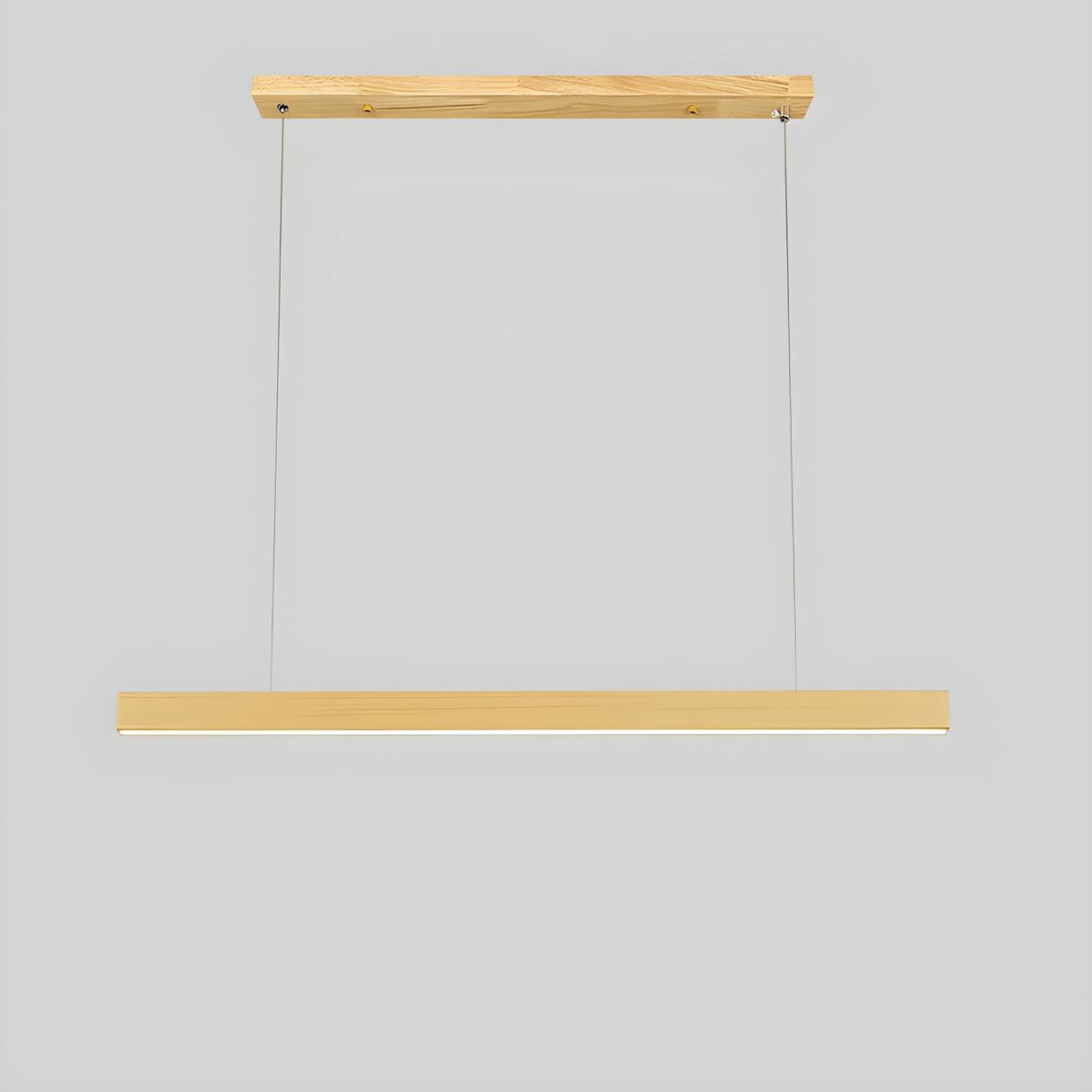 Minimalist Walnut Wooden Linear Island Pendant Light Image - 3