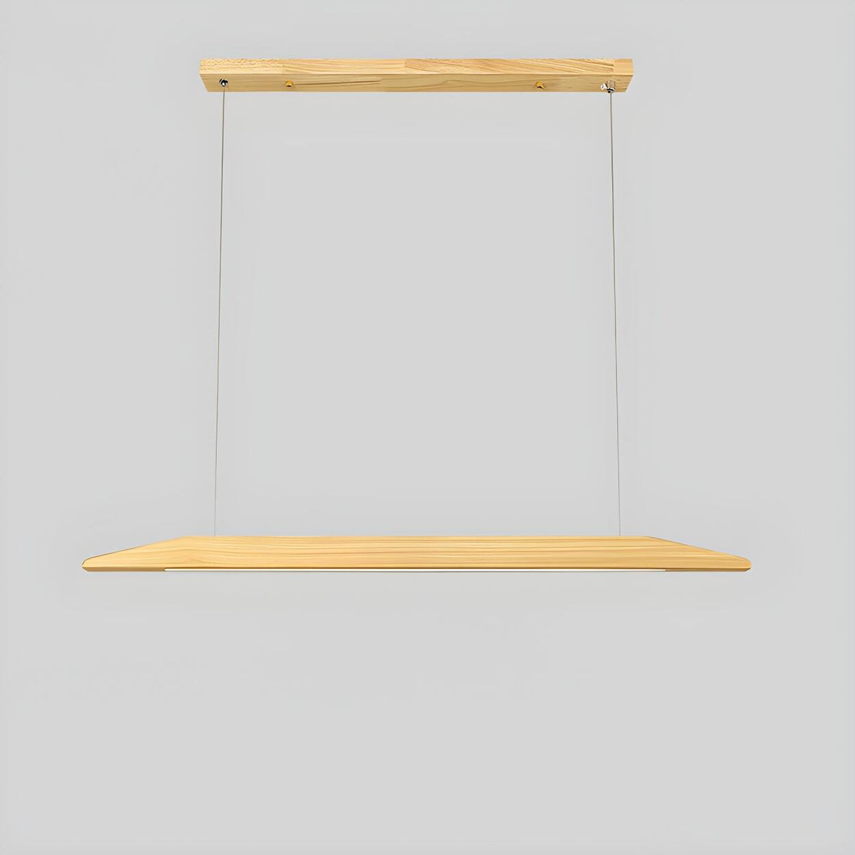 Minimalist Walnut Wooden Linear Island Pendant Light Image - 5