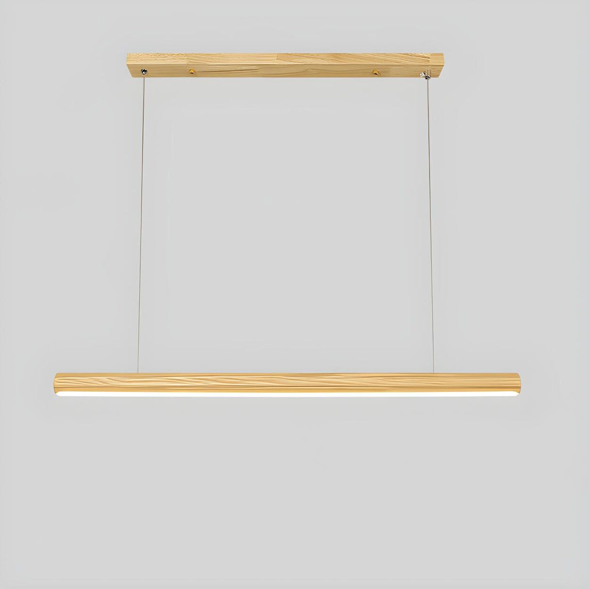 Minimalist Walnut Wooden Linear Island Pendant Light Image - 7