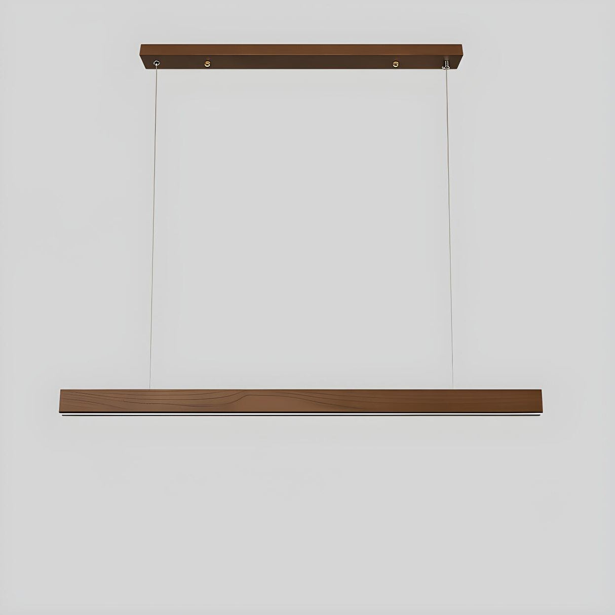 Minimalist Walnut Wooden Linear Island Pendant Light Image - 9