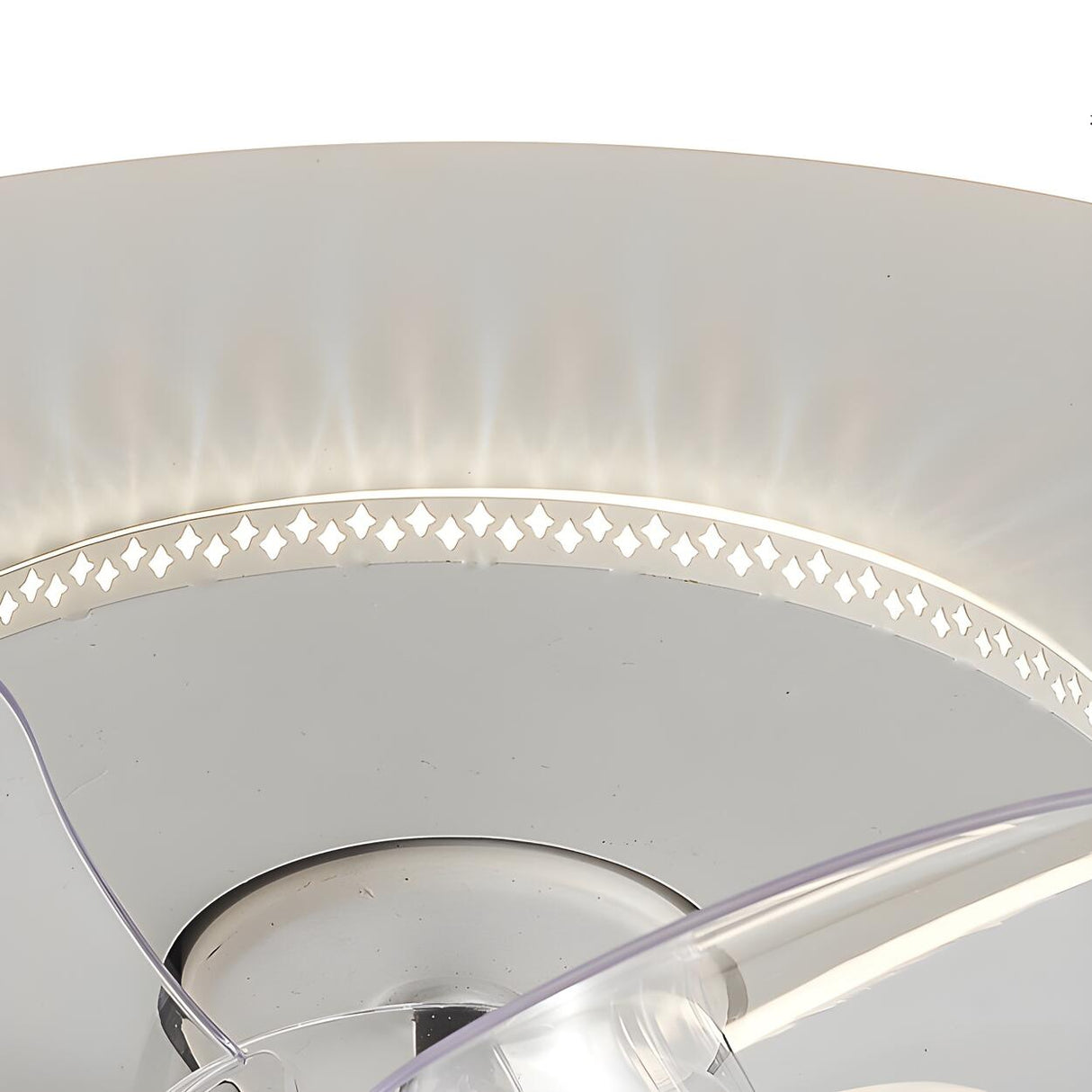 Minimalist White Circle Ceiling Fan with LED Lights Image - 11