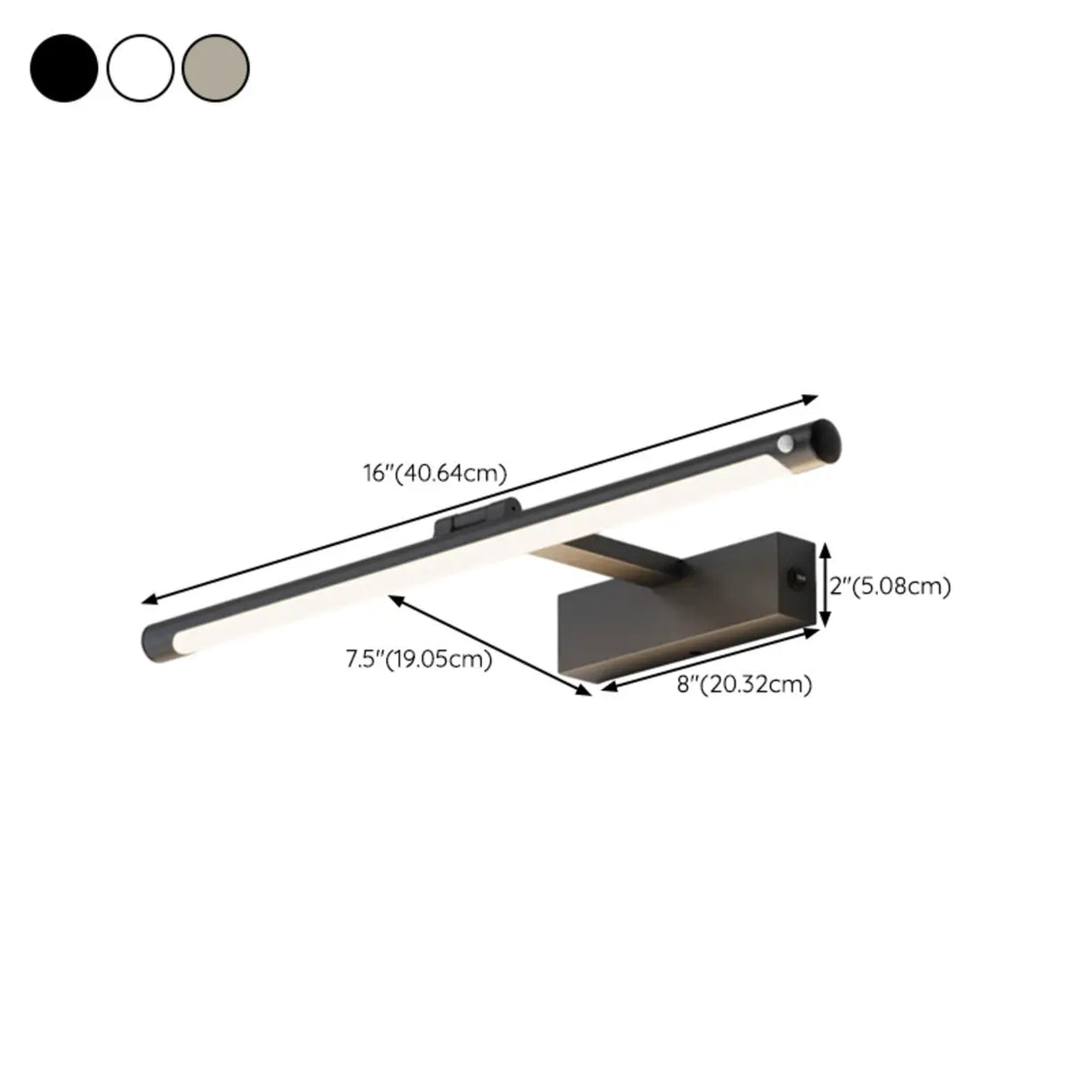 Minimalist White Cylinder Adjustable Vanity Light