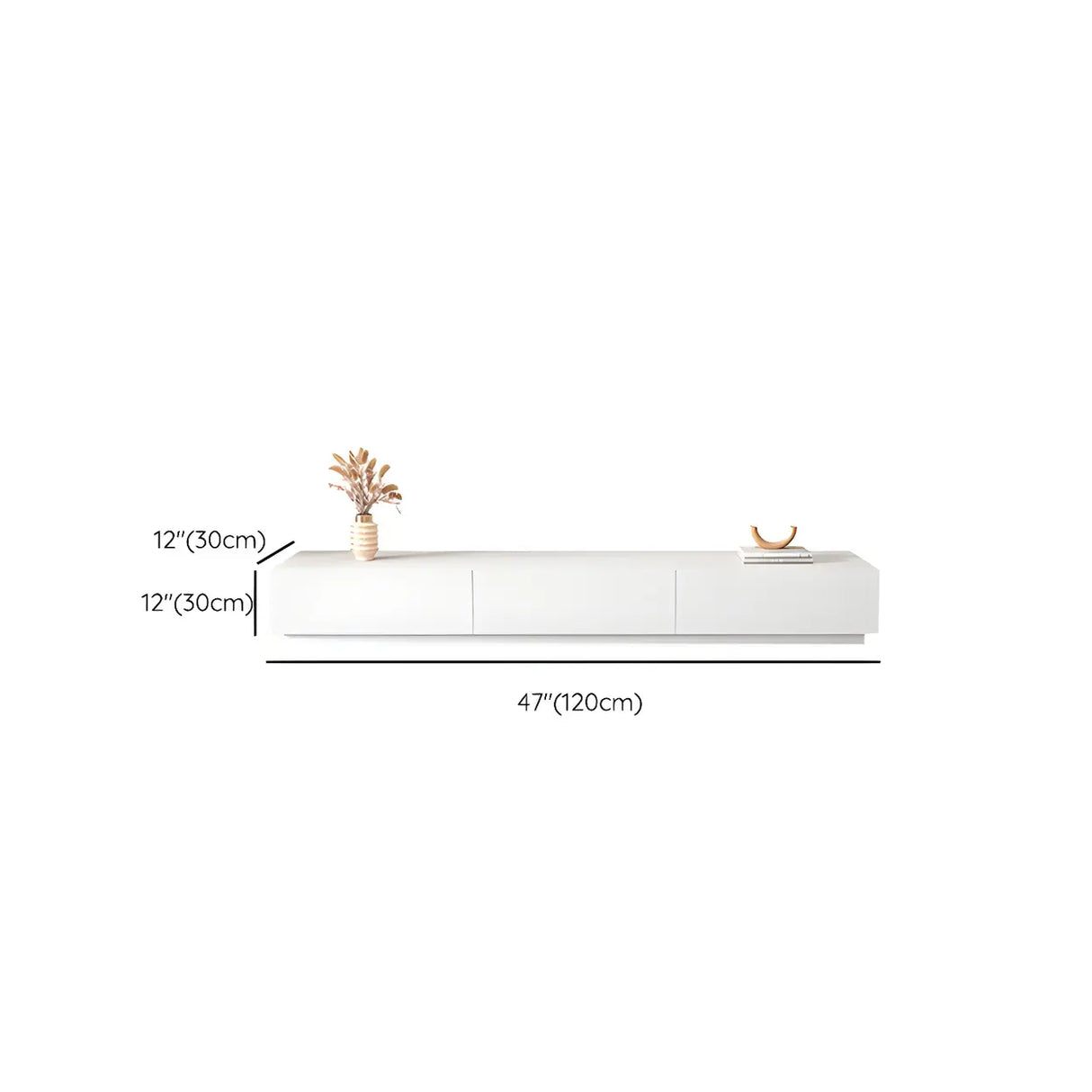 Minimalist White Finish Wooden TV Stand with Drawers Image - 19