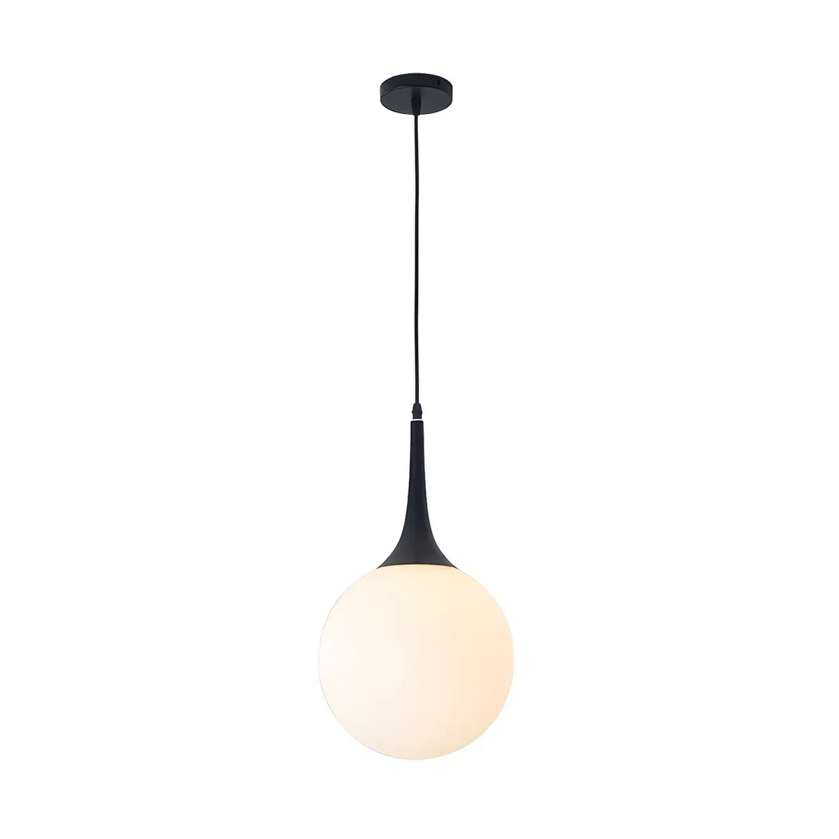 Minimalist White Globe-Shaped Glass Pendant Light Image - 5
