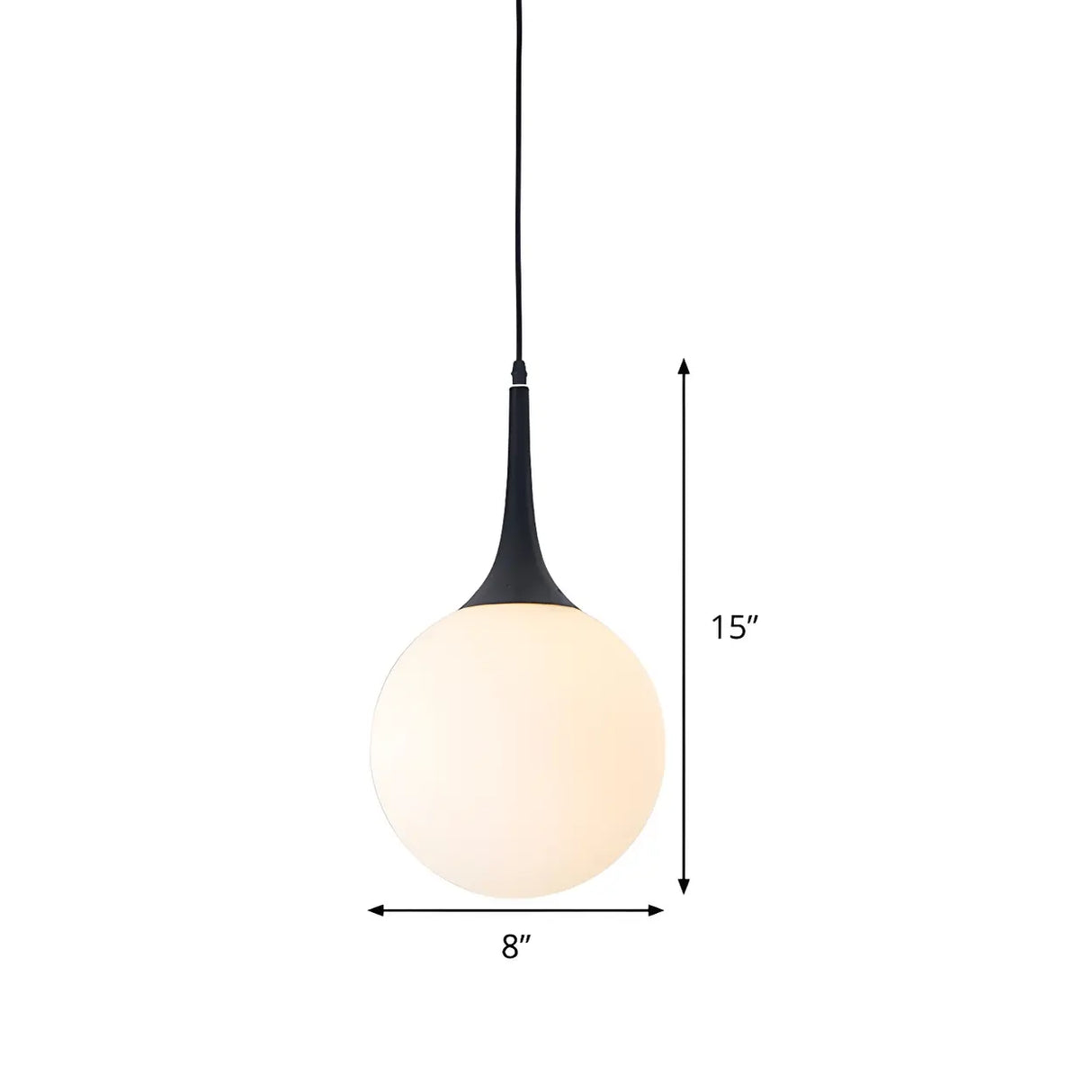 Minimalist White Globe-Shaped Glass Pendant Light Image - 7