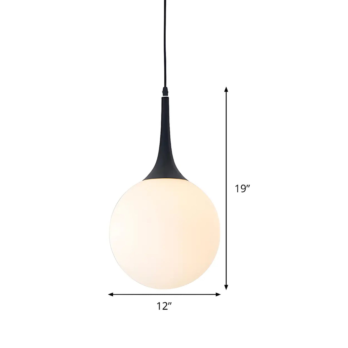 Minimalist White Globe-Shaped Glass Pendant Light Image - 8