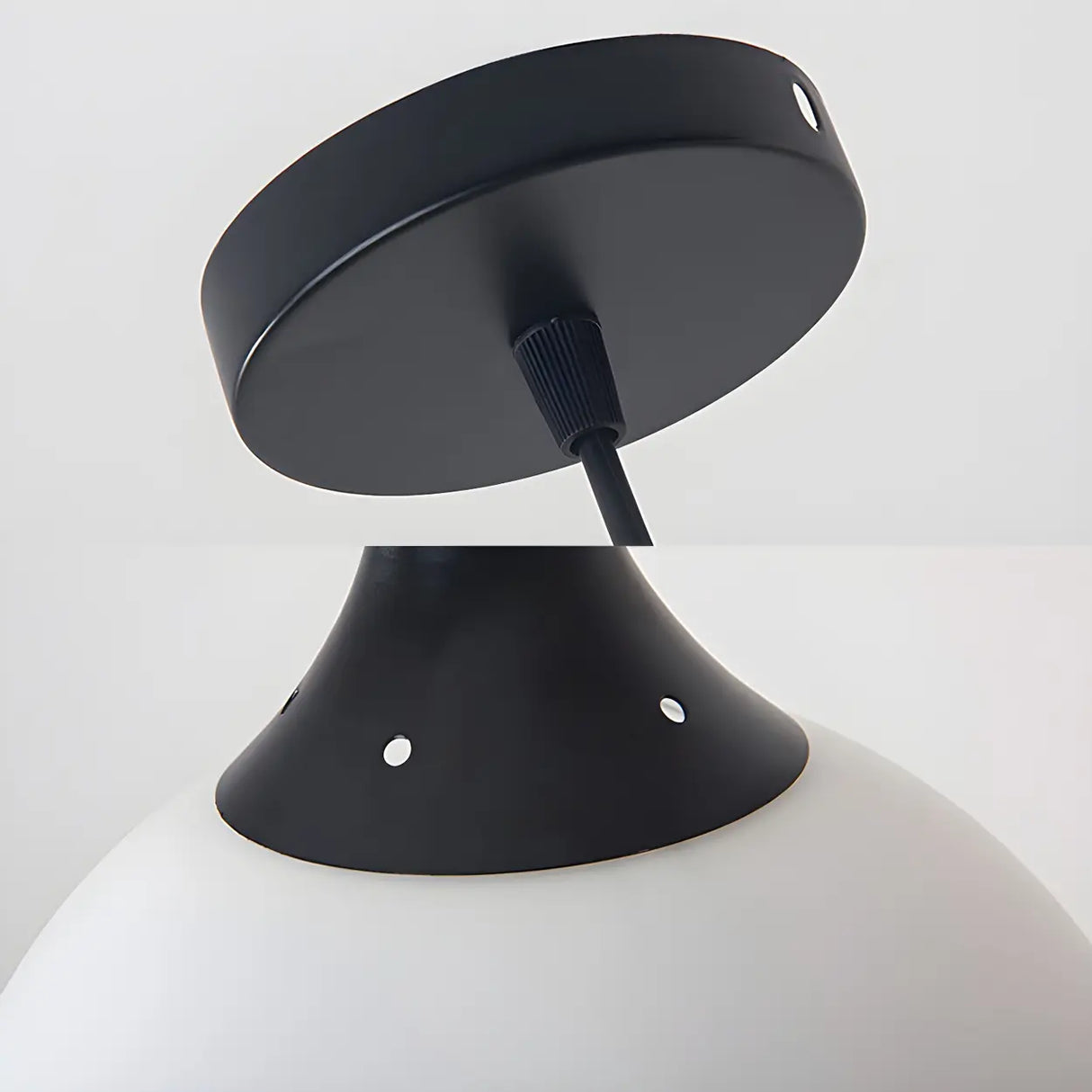 Minimalist White Globe-Shaped Glass Pendant Light Image - 9