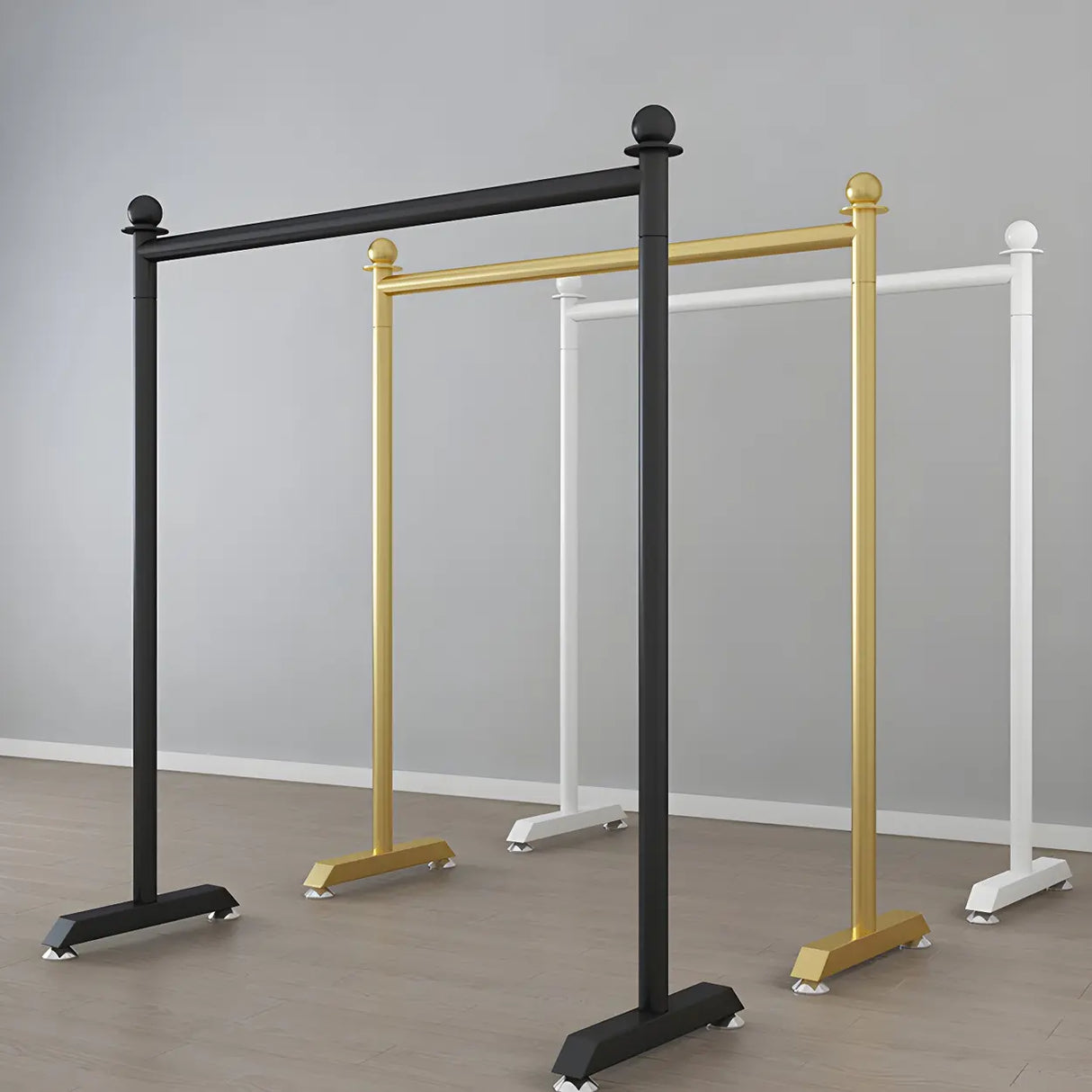 Minimalist White Metal Large Entryway Freestanding Coat Rack Image - 3