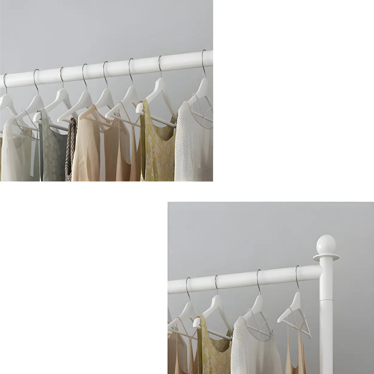 Minimalist White Metal Large Entryway Freestanding Coat Rack Image - 5