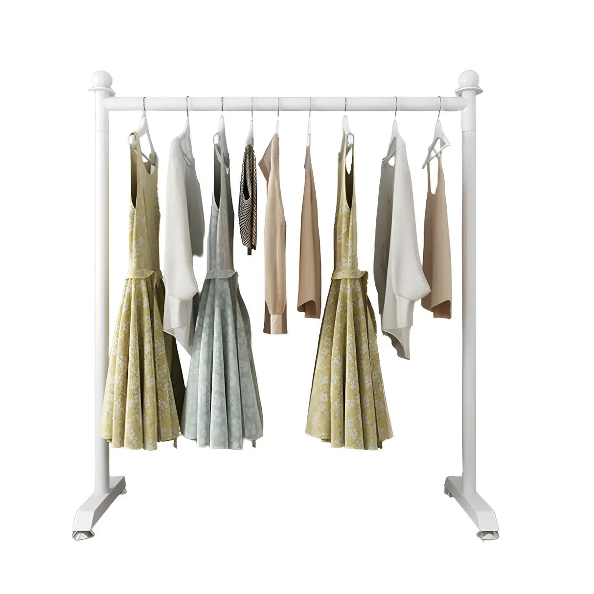 Minimalist White Metal Large Entryway Freestanding Coat Rack Image - 6
