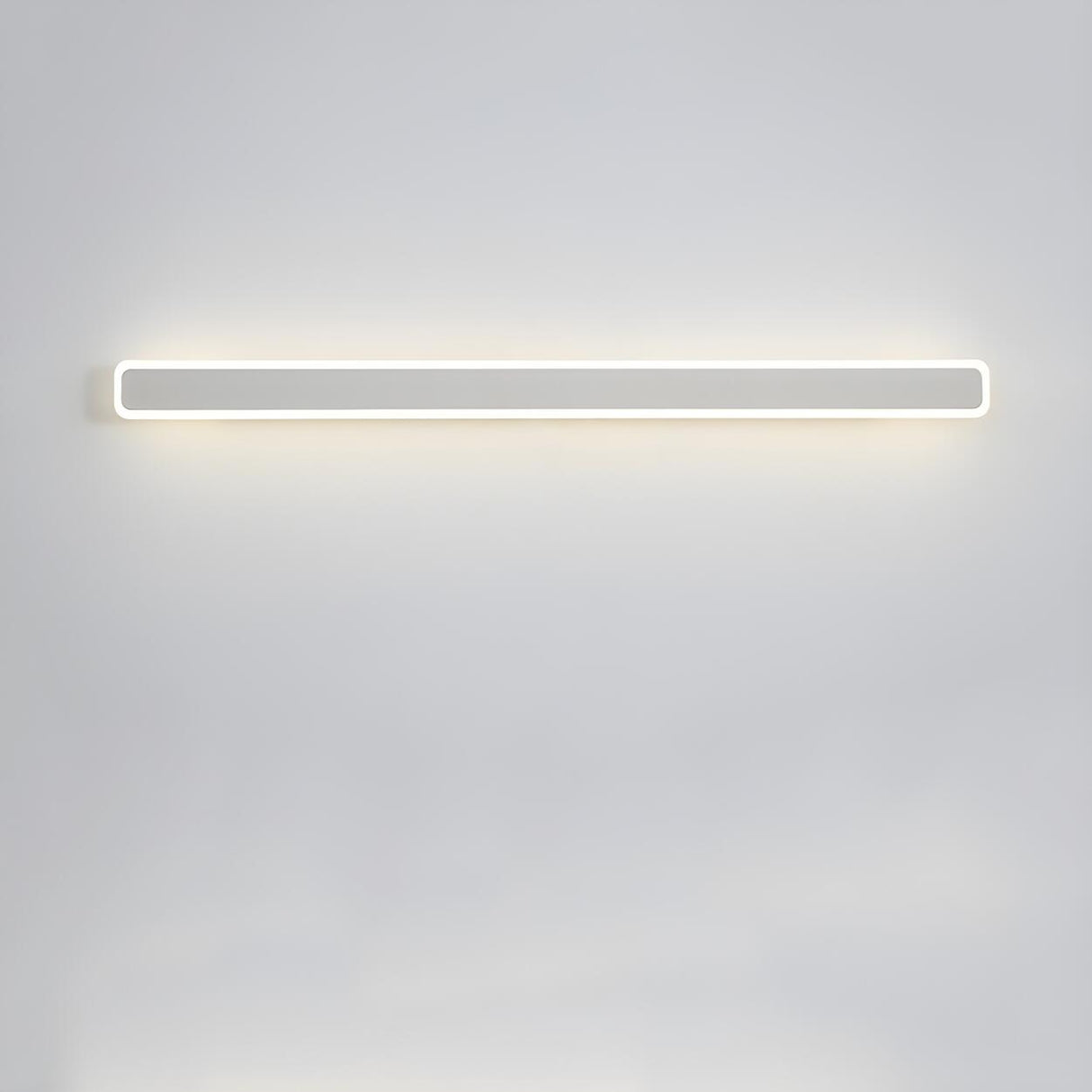 Minimalist White Metal Long Linear LED Wall Sconce Image - 3