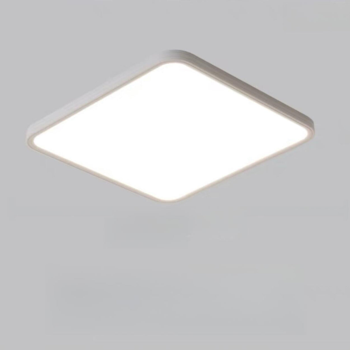 Minimalist White Rectangle LED Flush Mount Ceiling Lamp Image - 15